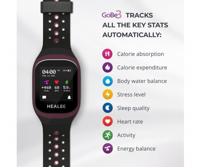 Фітнес-браслет HEALBE GoBe3 Burgundy